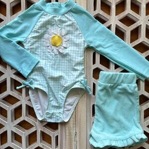 Little Me Daisy Rashguard Set